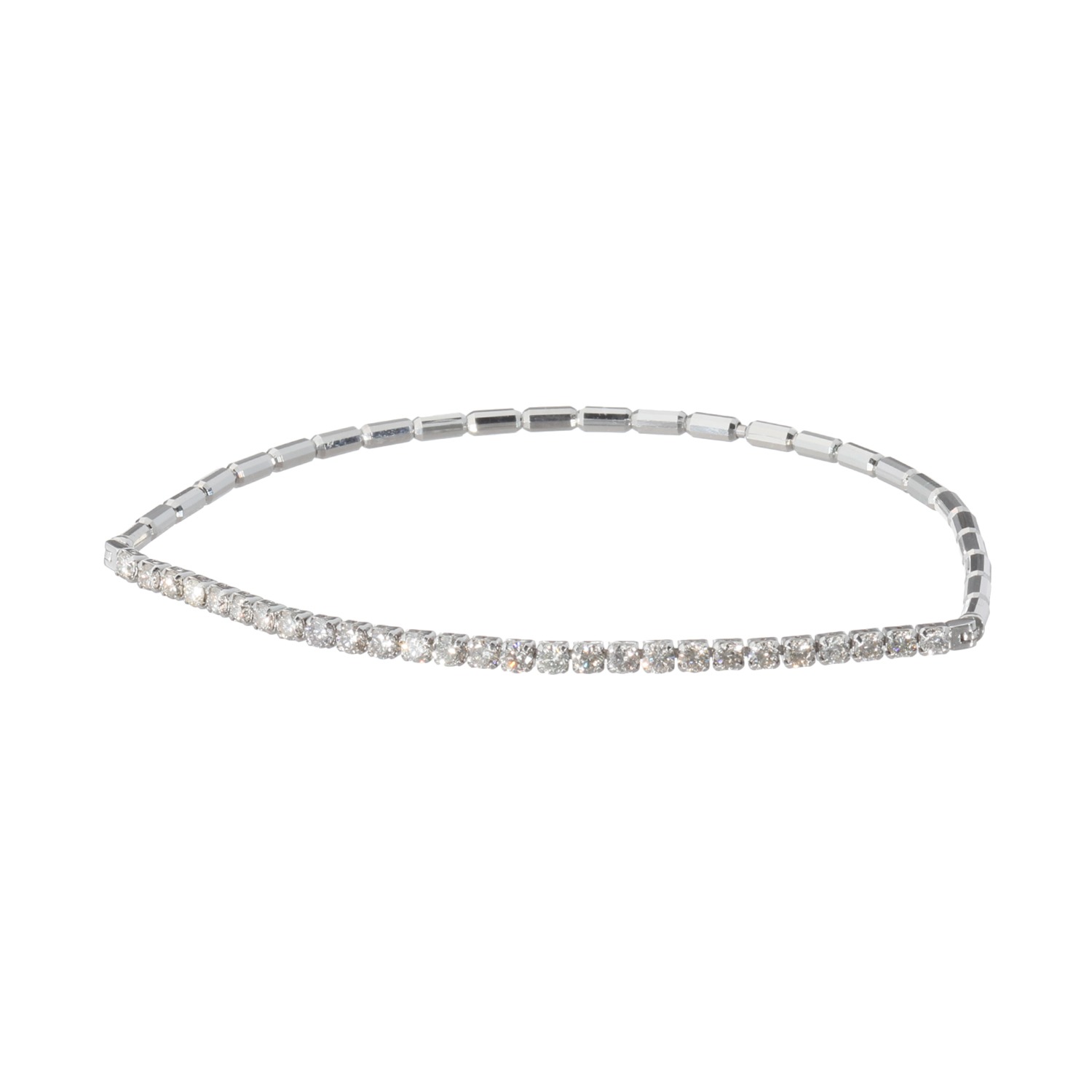 ディーラリエ プラチナ９５０ １カラットＵＰ ダイヤモンド ラインデザイン ディーエラスティック ブレスレット